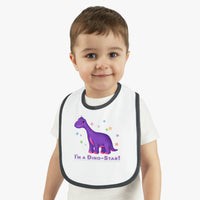 DINO-BUDDIES® - I'm a Dino-Star® with Casey (Brachiosaurus) - Baby Contrast Trim Jersey Bib