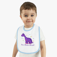 DINO-BUDDIES® - I'm a Dino-Star® with Casey (Brachiosaurus) - Baby Contrast Trim Jersey Bib
