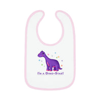 DINO-BUDDIES® - I'm a Dino-Star® with Casey (Brachiosaurus) - Baby Contrast Trim Jersey Bib