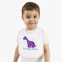 DINO-BUDDIES® - I'm a Dino-Star® with Casey (Brachiosaurus) - Baby Contrast Trim Jersey Bib