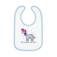 DINO-BUDDIES® - I'm a Dino-Star® with Emily (Apatosaurus) - Baby Contrast Trim Jersey Bib