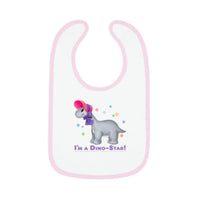 DINO-BUDDIES® - I'm a Dino-Star® with Emily (Apatosaurus) - Baby Contrast Trim Jersey Bib