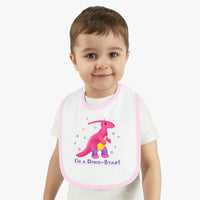 DINO-BUDDIES® - I'm a Dino-Star® with Jamie (Parasaurolophus) - Baby Contrast Trim Jersey Bib