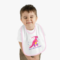 DINO-BUDDIES® - I'm a Dino-Star® with Jamie (Parasaurolophus) - Baby Contrast Trim Jersey Bib