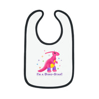 DINO-BUDDIES® - I'm a Dino-Star® with Jamie (Parasaurolophus) - Baby Contrast Trim Jersey Bib