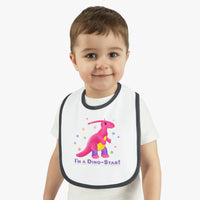 DINO-BUDDIES® - I'm a Dino-Star® with Jamie (Parasaurolophus) - Baby Contrast Trim Jersey Bib