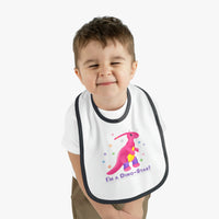 DINO-BUDDIES® - I'm a Dino-Star® with Jamie (Parasaurolophus) - Baby Contrast Trim Jersey Bib