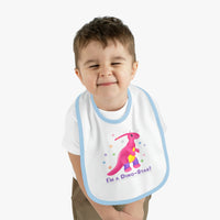 DINO-BUDDIES® - I'm a Dino-Star® with Jamie (Parasaurolophus) - Baby Contrast Trim Jersey Bib