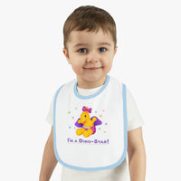 DINO-BUDDIES® - I'm a Dino-Star® with Lisi (Pterodactyl) - Baby Contrast Trim Jersey Bib
