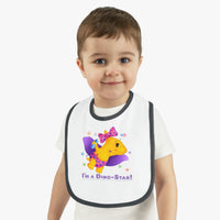 DINO-BUDDIES® - I'm a Dino-Star® with Lisi (Pterodactyl) Flying - Baby Contrast Trim Jersey Bib