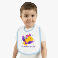 DINO-BUDDIES® - I'm a Dino-Star® with Lisi (Pterodactyl) Flying - Baby Contrast Trim Jersey Bib