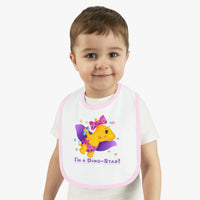 DINO-BUDDIES® - I'm a Dino-Star® with Lisi (Pterodactyl) Flying - Baby Contrast Trim Jersey Bib