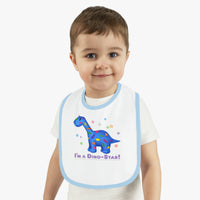 DINO-BUDDIES® - I'm a Dino-Star® with Patches (Apatosaurus) - Baby Contrast Trim Jersey Bib