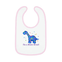 DINO-BUDDIES® - I'm a Dino-Star® with Patches (Apatosaurus) - Baby Contrast Trim Jersey Bib