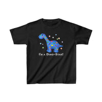 DINO-BUDDIES® - I'm a Dino-Star!® with Patches (Apatosaurus) - Cute Dinosaur T-Shirt Youth
