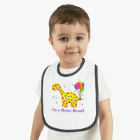 DINO-BUDDIES® - I'm a Dino-Star® with Rollo (Apatosaurus) - Baby Contrast Trim Jersey Bib