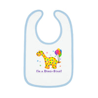 DINO-BUDDIES® - I'm a Dino-Star® with Rollo (Apatosaurus) - Baby Contrast Trim Jersey Bib