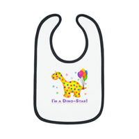 DINO-BUDDIES® - I'm a Dino-Star® with Rollo (Apatosaurus) - Baby Contrast Trim Jersey Bib