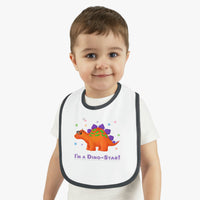 DINO-BUDDIES® - I'm a Dino-Star® with Stanley (Stegosaurus) - Baby Contrast Trim Jersey Bib