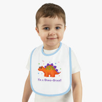 DINO-BUDDIES® - I'm a Dino-Star® with Stanley (Stegosaurus) - Baby Contrast Trim Jersey Bib