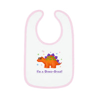 DINO-BUDDIES® - I'm a Dino-Star® with Stanley (Stegosaurus) - Baby Contrast Trim Jersey Bib