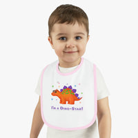 DINO-BUDDIES® - I'm a Dino-Star® with Stanley (Stegosaurus) - Baby Contrast Trim Jersey Bib