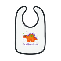 DINO-BUDDIES® - I'm a Dino-Star® with Stanley (Stegosaurus) - Baby Contrast Trim Jersey Bib