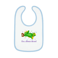 DINO-BUDDIES® - I'm a Dino-Star® with Trey (Triceratops) - Baby Contrast Trim Jersey Bib