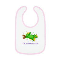 DINO-BUDDIES® - I'm a Dino-Star® with Trey (Triceratops) - Baby Contrast Trim Jersey Bib