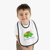 DINO-BUDDIES® - I'm a Dino-Star® with Trey (Triceratops) - Baby Contrast Trim Jersey Bib