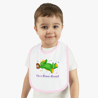 DINO-BUDDIES® - I'm a Dino-Star® with Trey (Triceratops) - Baby Contrast Trim Jersey Bib