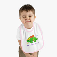 DINO-BUDDIES® - I'm a Dino-Star® with Trey (Triceratops) - Baby Contrast Trim Jersey Bib
