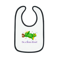 DINO-BUDDIES® - I'm a Dino-Star® with Trey (Triceratops) - Baby Contrast Trim Jersey Bib