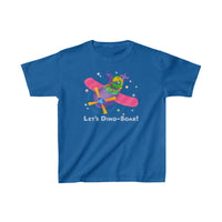 DINO-BUDDIES® - Let's Dino-Soar!™ with Trey (T-Rex Tyrannosaurus) in Airplane - Cute Dinosaur T-Shirt Youth