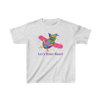 DINO-BUDDIES® - Let's Dino-Soar!™ with Trey (T-Rex Tyrannosaurus) in Airplane - Cute Dinosaur T-Shirt Youth