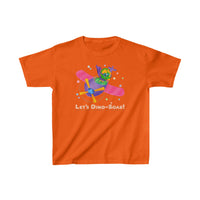DINO-BUDDIES® - Let's Dino-Soar!™ with Trey (T-Rex Tyrannosaurus) in Airplane - Cute Dinosaur T-Shirt Youth