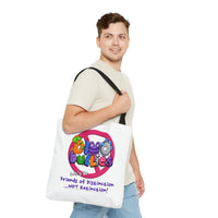 DINO-BUDDIES® - No Dino-BuLLies® Allowed! Let's Be Friends of Distinction ...NOT Extinction! - Tote Bag (Gusseted)