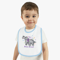 DINO-BUDDIES® - Our Little Dino-Star® with Grammy & Pap (Apatosaurus) - Baby Contrast Trim Jersey Bib