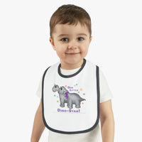 DINO-BUDDIES® - Our Little Dino-Star® with Grammy & Pap (Apatosaurus) - Baby Contrast Trim Jersey Bib
