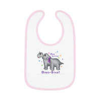 DINO-BUDDIES® - Our Little Dino-Star® with Grammy & Pap (Apatosaurus) - Baby Contrast Trim Jersey Bib