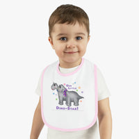 DINO-BUDDIES® - Our Little Dino-Star® with Grammy & Pap (Apatosaurus) - Baby Contrast Trim Jersey Bib