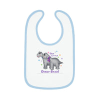 DINO-BUDDIES® - Our Little Dino-Star® with Grammy & Pap (Apatosaurus) - Baby Contrast Trim Jersey Bib