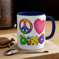 DINO-BUDDIES® - Peace Love DINO™ - Accent Coffee Mug, 11oz