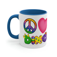 DINO-BUDDIES® - Peace Love DINO™ - Accent Coffee Mug, 11oz