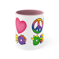 DINO-BUDDIES® - Peace Love DINO™ - Accent Coffee Mug, 11oz