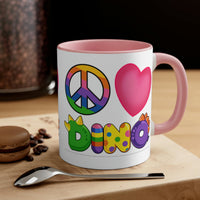 DINO-BUDDIES® - Peace Love DINO™ - Accent Coffee Mug, 11oz
