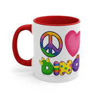 DINO-BUDDIES® - Peace Love DINO™ - Accent Coffee Mug, 11oz