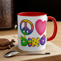 DINO-BUDDIES® - Peace Love DINO™ - Accent Coffee Mug, 11oz