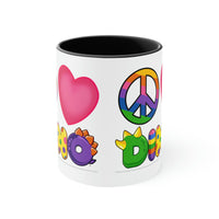 DINO-BUDDIES® - Peace Love DINO™ - Accent Coffee Mug, 11oz