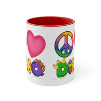 DINO-BUDDIES® - Peace Love DINO™ - Accent Coffee Mug, 11oz